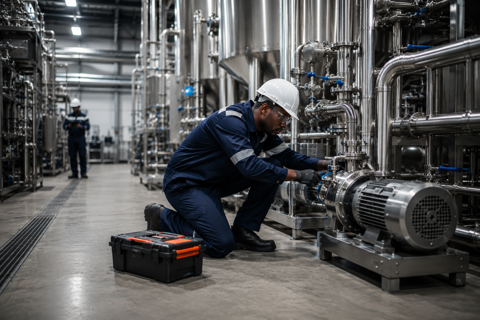 Engineer performing scheduled maintenance